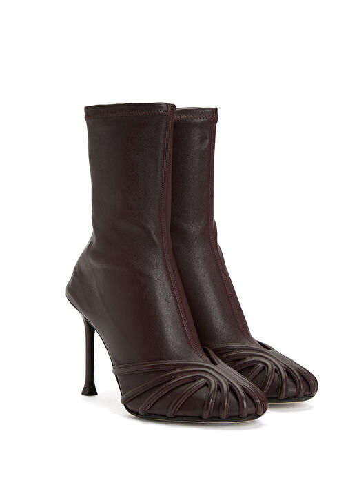 Bordo Kadın Deri Bot - Görsel 3