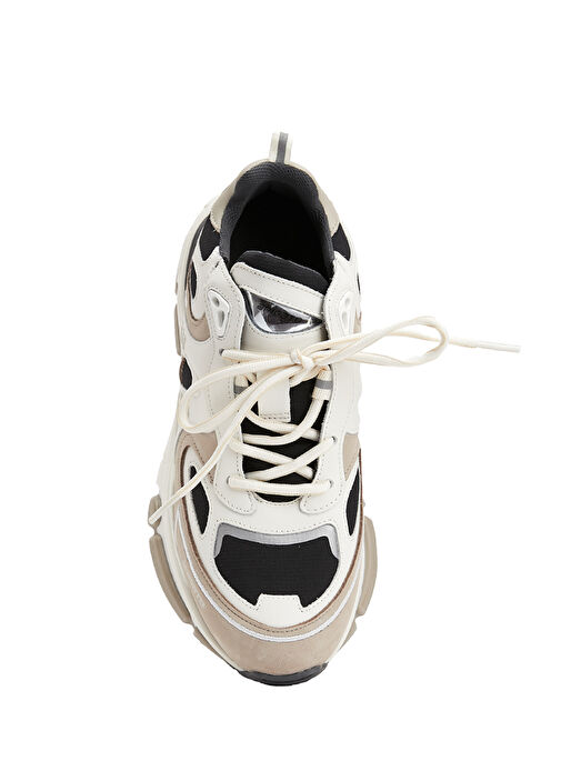 Sphere Runner Bej Siyah Kadın Deri Sneaker - Görsel 5