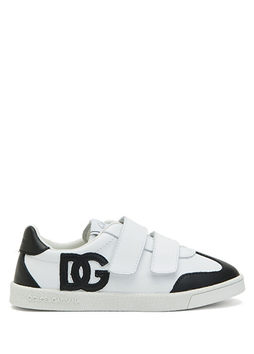 Siyah Beyaz Erkek Çocuk Deri Sneaker - Görsel 2