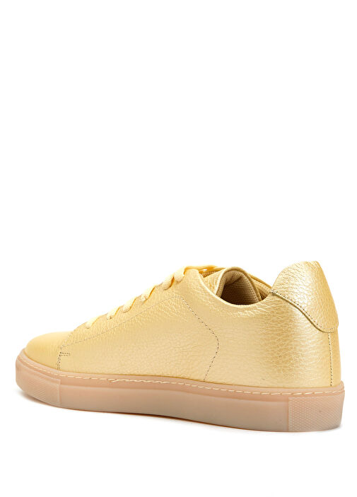 Sarı Kadın Deri Sneaker - Görsel 4