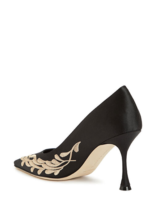 Rabata Siyah Gold Topuklu Ayakkabı - Görsel 4