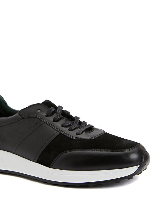 Siyah Erkek Deri Sneaker - Görsel 7