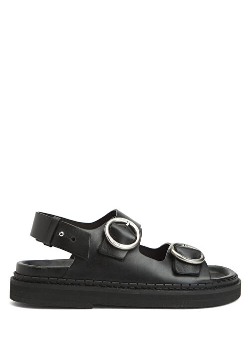 Siyah Erkek Deri Sandalet - Görsel 2