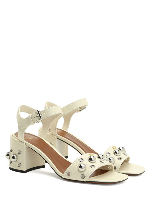 Ekru Kadın Deri Sandalet - Görsel 3