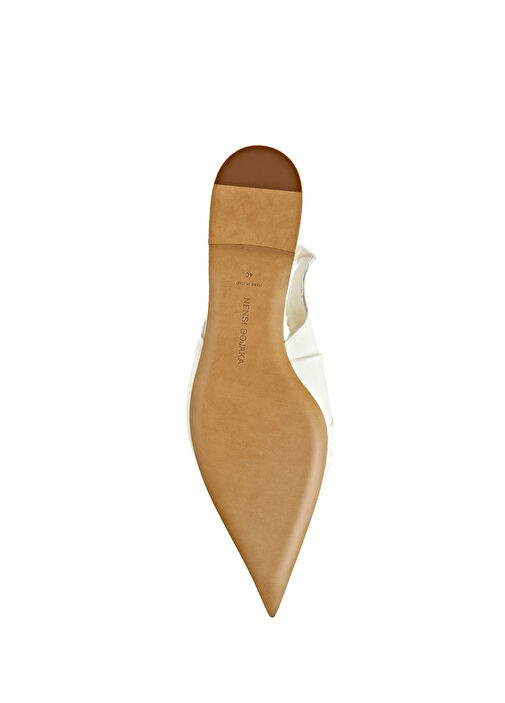 Ballerina Beyaz Kadın Deri Babet - Görsel 6