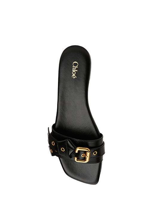 Mae Siyah Kadın Deri Terlik - Görsel 5