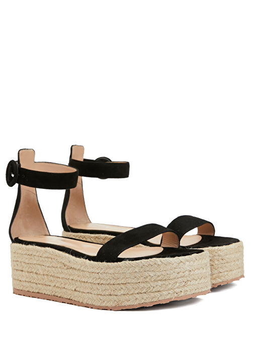 Siyah Kadın Süet Espadril - Görsel 3