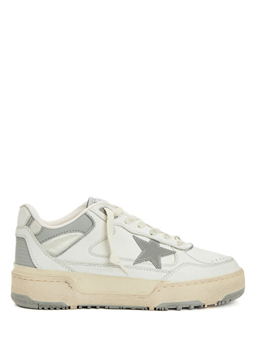 Forty2 Kahve Beyaz Kadın Deri Sneaker - Görsel 2