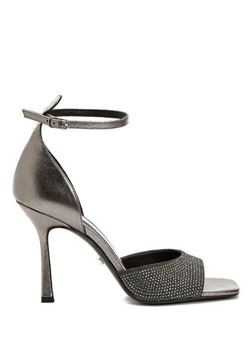 Platin Kadın Deri Sandalet - Görsel 2