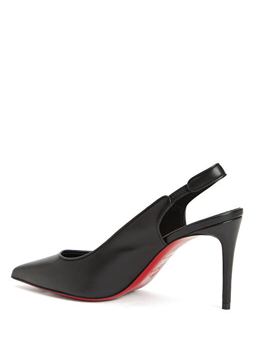 Sporty Kate Siyah Deri Topuklu Ayakkabı - Görsel 4