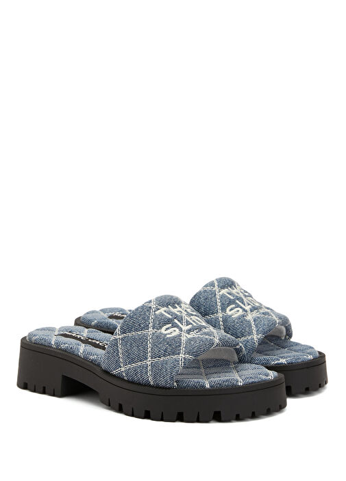 Mavi Kapitoneli Kadın Terlik - Görsel 3