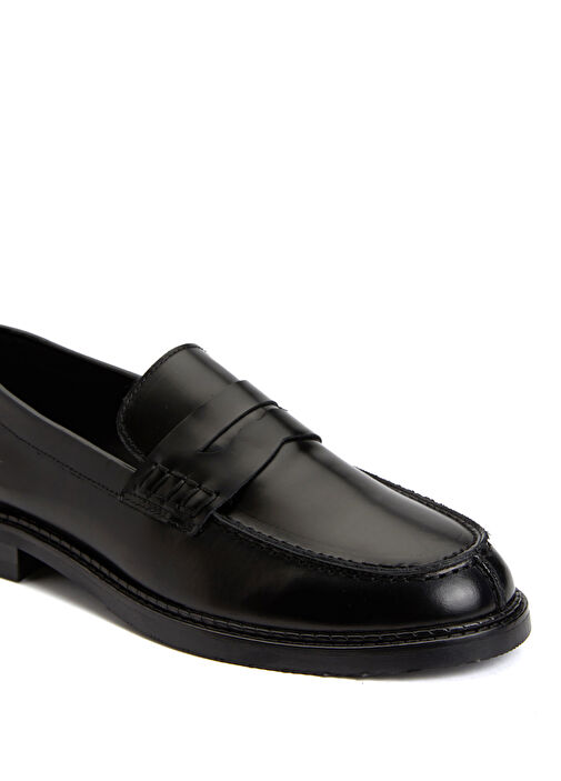 Siyah Kadın Deri Loafer - Görsel 7