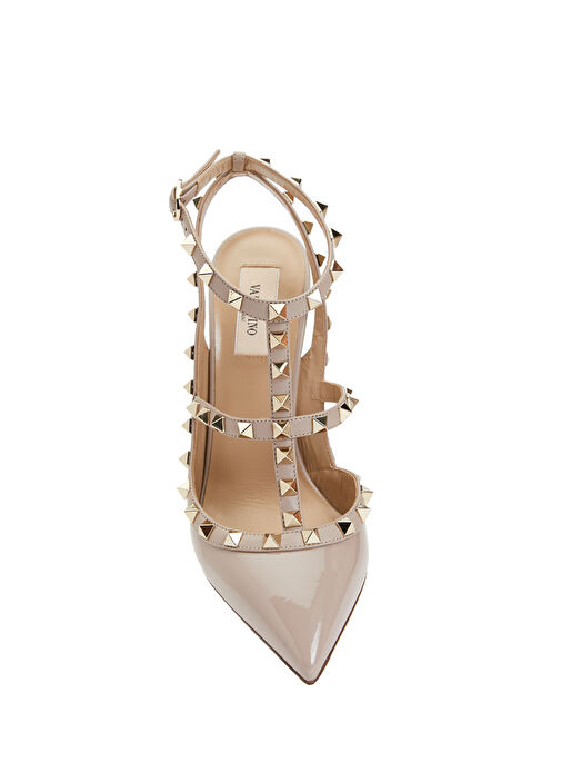 Rockstud Pudra Deri Topuklu Ayakkabı - Görsel 5