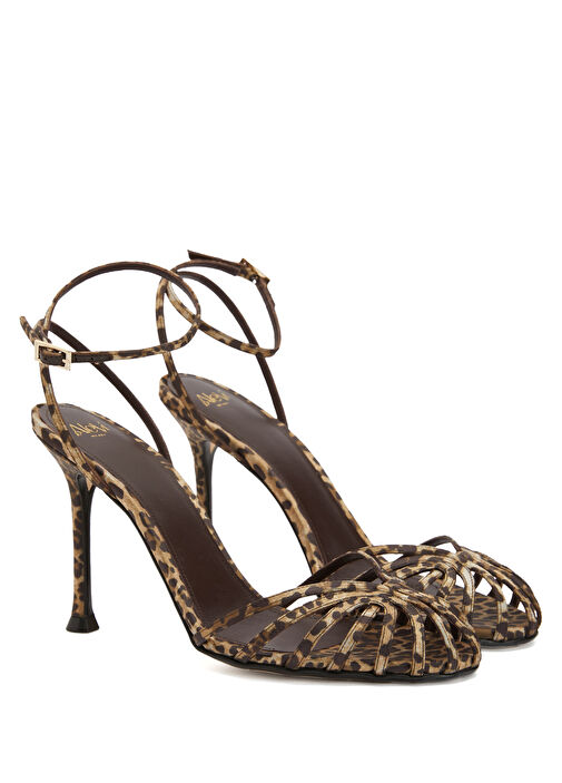 Ally Leopar Desenli Kadın Deri Sandalet - Görsel 3