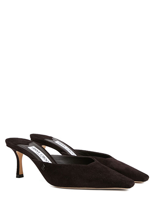 Vivi Koyu Kahverengi Kadın Deri Terlik - Görsel 3