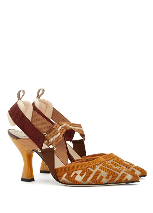 Colibrì Sarı Logo Desenli Kadın Topuklu Ayakkabı - Görsel 3