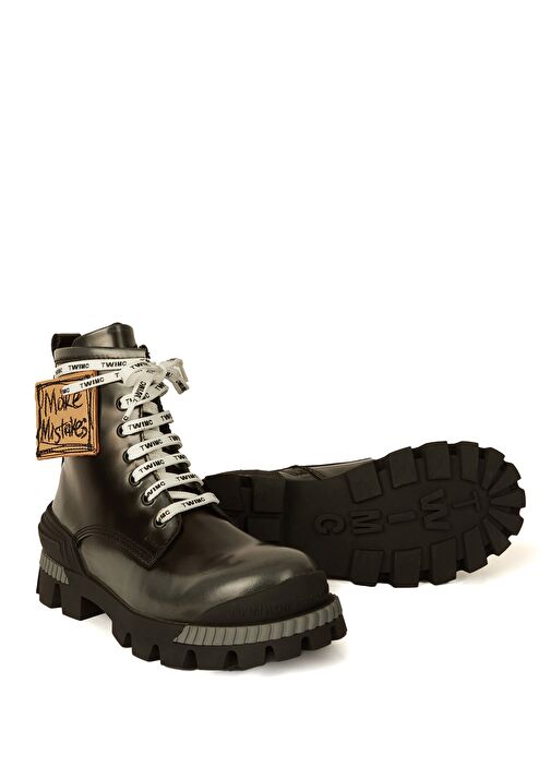 Boson Siyah Patch Detaylı Çocuk Deri Bot - Görsel 5