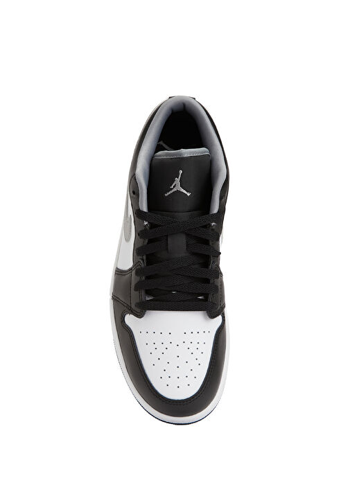 Air Jordan 1 Low Siyah Beyaz Erkek Deri Sneaker - Görsel 5