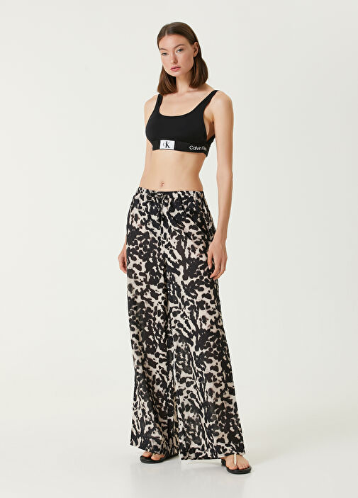 Calvin Klein Black Patterned Beach Pants