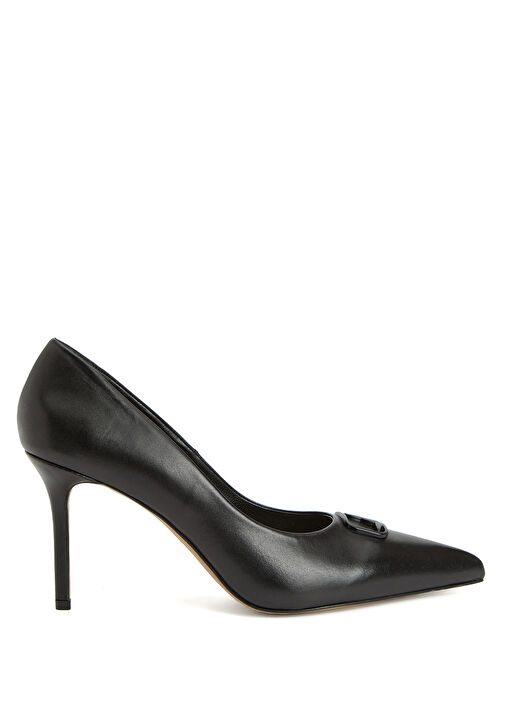 Siyah Deri Stiletto - Görsel 2