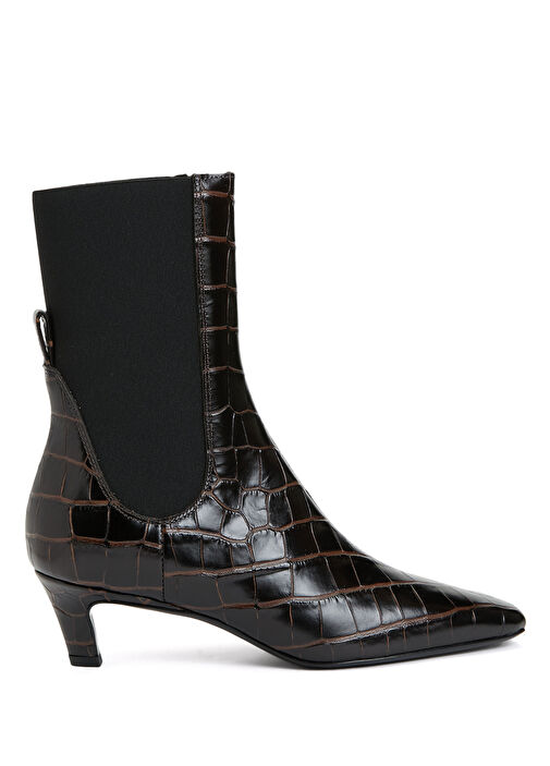 Koyu Kahverengi Kadın Deri Bot - Görsel 2