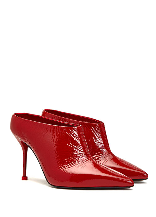 Kırmızı Kadın Deri Terlik - Görsel 3