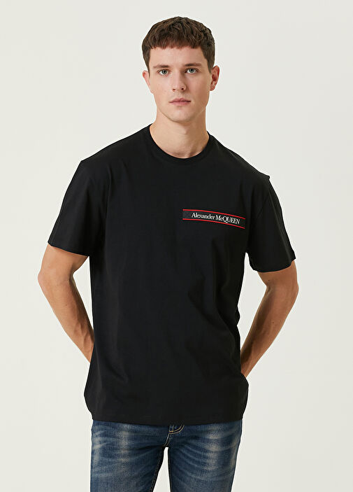 Alexander McQueen Siyah Logo eritli T shirt