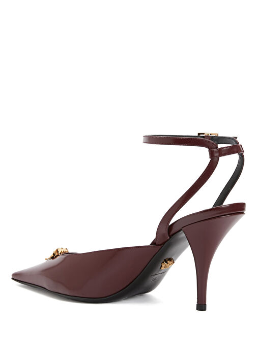 Medusa Bordo Deri Topuklu Ayakkabı - Görsel 5