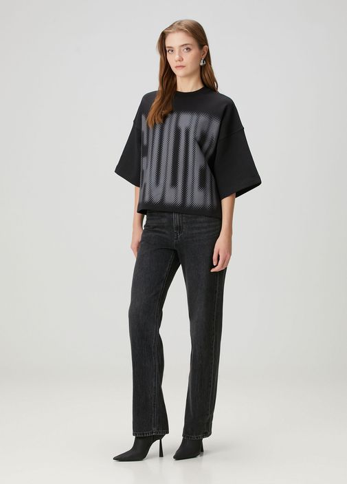 Jean Paul Gaultier - Siyah Gri T-shirt - Siyah-Gri