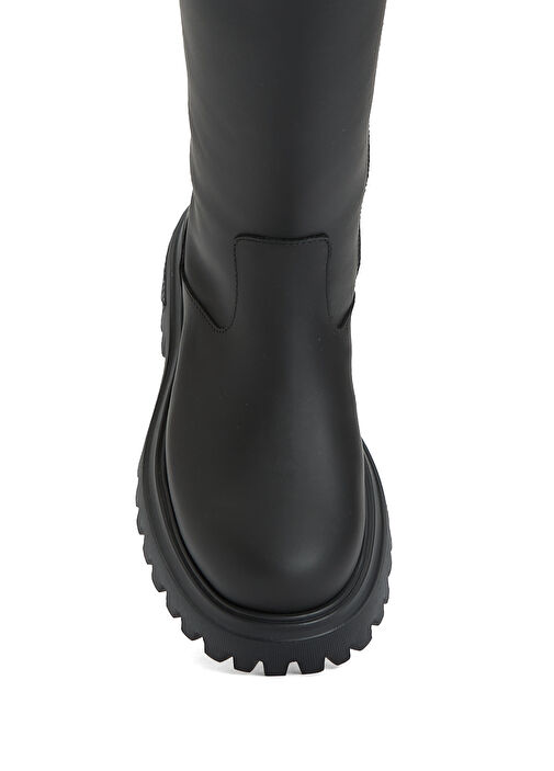 Siyah Kız Çocuk Deri Bot - Görsel 5