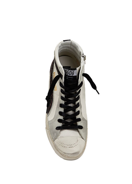 Slide Kahverengi Beyaz Kadın Deri Sneaker - Görsel 5