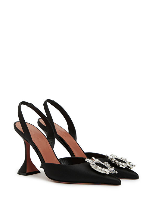 Begum Siyah İpek Topuklu Ayakkabı - Görsel 3