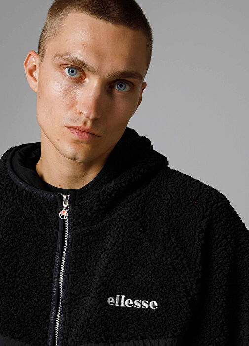 Ellesse Siyah Erkek Siyah Fermuarlı Kapüşonlu Erkek Sweatshirt