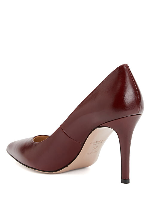 Bordo Deri Stiletto - Görsel 4