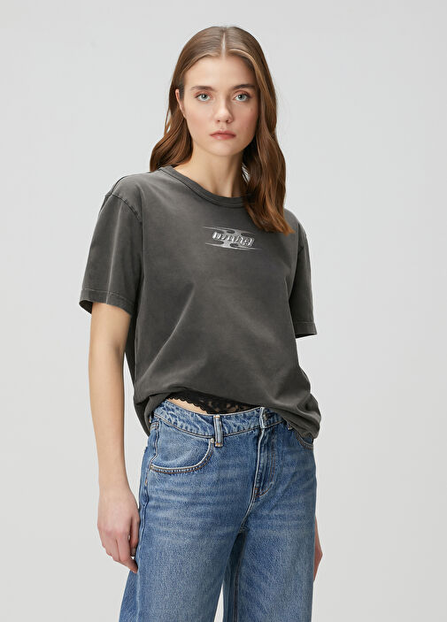 T by Alexander Wang - Dark Grey Logo T-Shirt