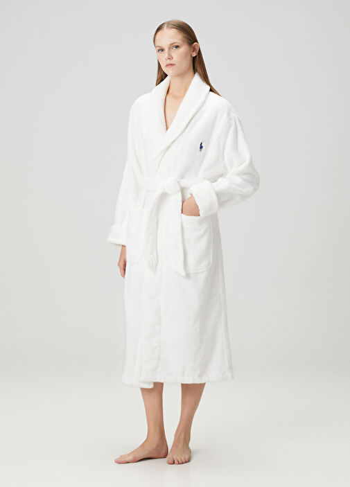 Polo Ralph Lauren-Lingerie - White Waist Belted Dressing Gown