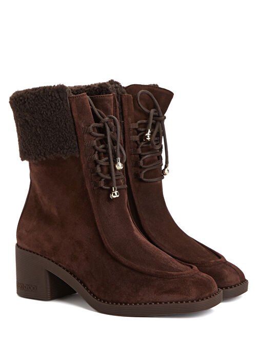 Hali Koyu Kahverengi Kadın Deri Bot - Görsel 3