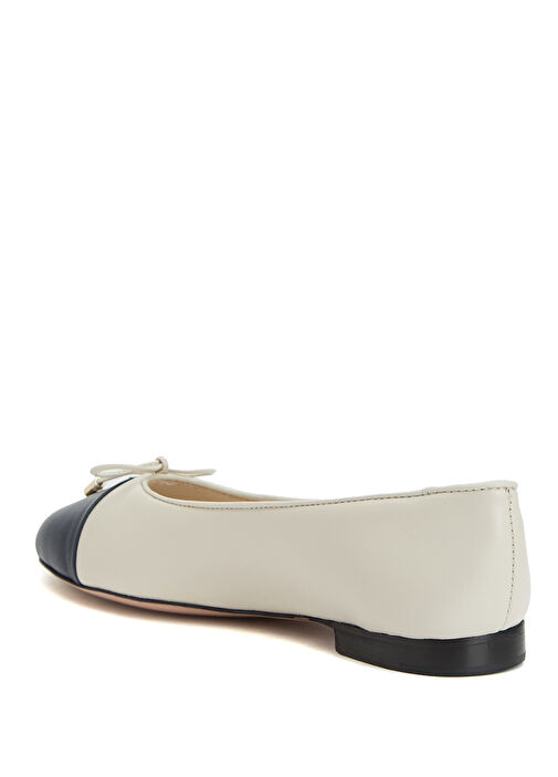 Lacivert Bej Kadın Deri Babet - Görsel 4