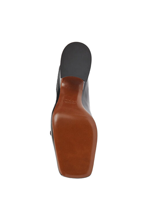 Siyah Deri Topuklu Ayakkabı - Görsel 6