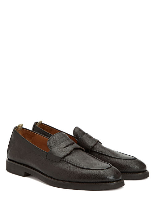 Opera Koyu Kahverengi Dokulu Erkek Deri Loafer - Görsel 3