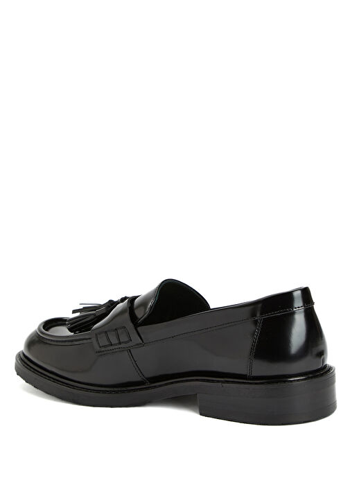 Siyah Kadın Deri Loafer - Görsel 4