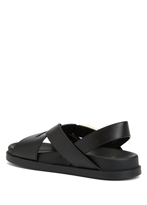 Siyah Kadın Deri Sandalet - Görsel 4