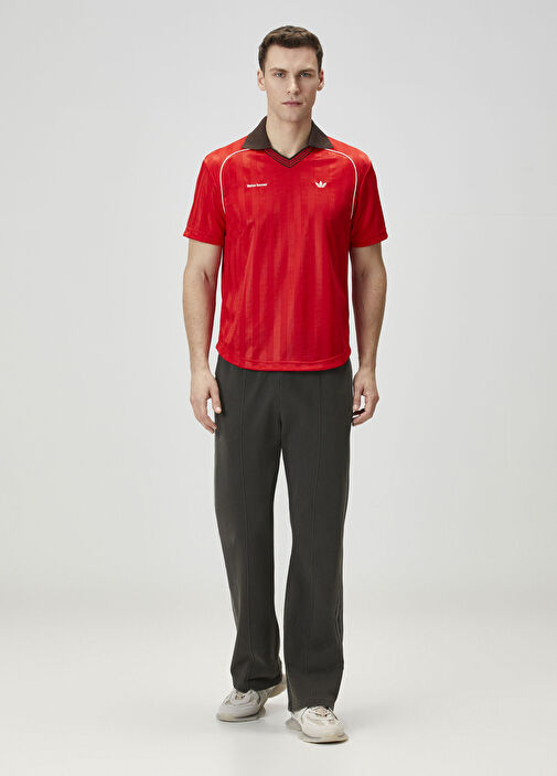 adidas Wales Bonner 赤 ポロシャツ S Adidas - x Wales Bonner Kırmızı Çizgili T-shirt - Kırmızı
