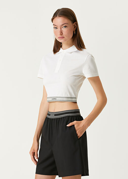 Tシャツ・カットソー LOEWE CROPPED POLO Cropped polo in cotton and wool Pink - LOEWE