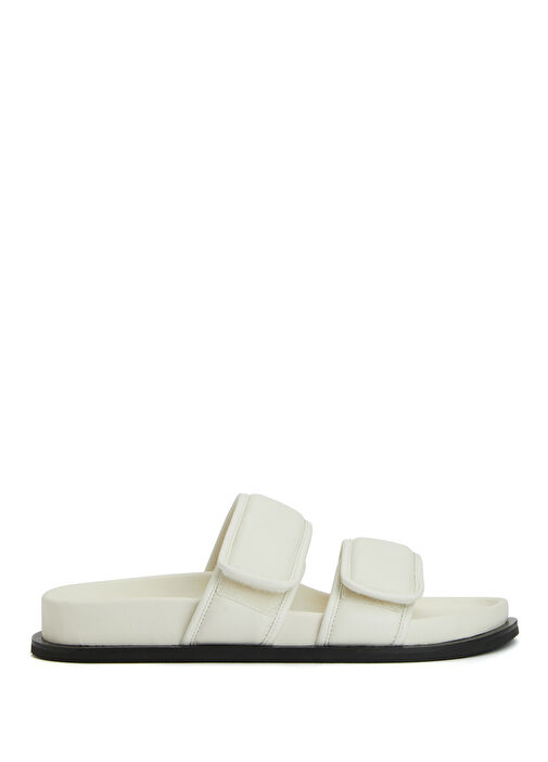 Krem Kadın Deri Terlik - Görsel 2