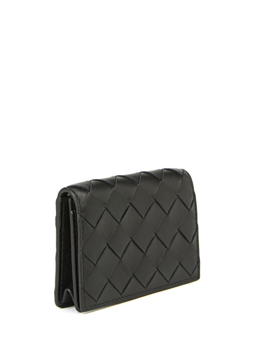 Bottega Veneta Siyah-Altın Kadın Intrecciato Siyah Erkek Deri