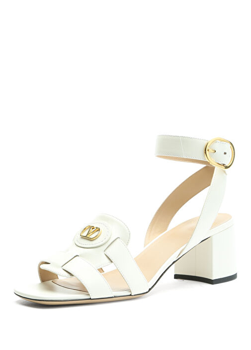 Ekru Kadın Deri Sandalet - Görsel 3