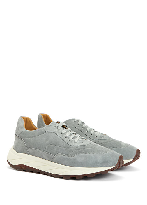 Gri Erkek Deri Sneaker - Görsel 3