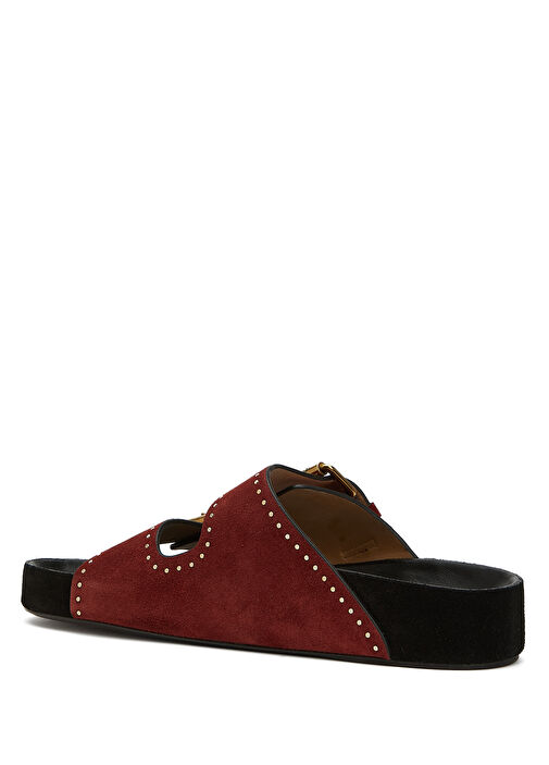 Lennyo Bordo Kadın Deri Terlik - Görsel 4