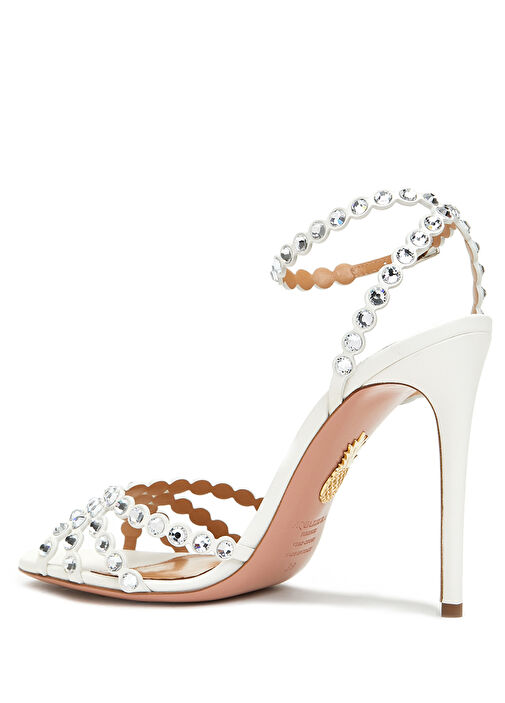 Beyaz Kadın Deri Sandalet - Görsel 4